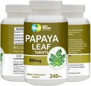 Papaya Leaf Extract Kapsler (tabletter) - 500 mg 240 piller, understøtter platelet Immunitet & fordøjelse - 60 dages forsyning