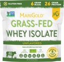 MariGold Grassfed Whey Isolate Protein Powder - Unflavored 2LB - Muscle Building & Recovery - 100% Pure, Cold Processed, Micro Filtered, Non-GMO, rBGH Free, Soy Free, Gluten Free, Lactose Free