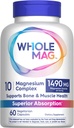 WholeMag Magnesium Supplement Complex | 60 Vegetarian Capsules | Supports Muscle, Bone, & Nerve Health* | 10 in 1 Formula for Overall Wellness* | Laboratory Tested, Non-GMO, Gluten Free