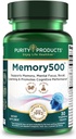 Renhed Produkter Memory500 Bacopa monniera / Brahmi Elite Nootrop Complex - Understøtter Peak Cognitive Performance *, øget læringshastighed * og sund hukommelse og recall * - 30 Vegetariske Caps