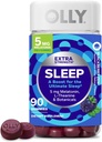 OLLY Extra Strength Sleep Gummy 5 mg Melatonin, L- Theanin, Kamille, Lemon Balm Ekstrakter, Søvnhjælp, BlackBerry Flavor - 90 Greve