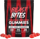 BEAST BITES - Creatin Infunded Gummies - 5g Creapure Creatine Monohydrat Per Serving - NSF Certified for Sport - 30 Servere