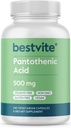 BESTVITE Pantothenic Acid 500mg (Vitamin B5)(240 Vegetarian Capsules) - No Stearates - No Gelatin - No Calcium Silicate - Vegan - Non GMO - Gluten Free