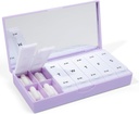 PORT X POLISH Designer Weekly Pill Box Organizer (AM / PM 2X Daily, Lilac) Note 124; Compact, Stilfuld 7- Day Vitamin Supplement sag # 124; Cute Portable Mini Travel Medicine Carrier # 124; BPA- Gratis Pillbox Caddy