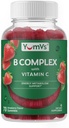 B Complex Gummies with Vitamin C - Great Tasting 1 om dagen Energi & Nervesystemet Støtte til voksne - Vegan, Kosher, Non- GMO Vitamin B Complex Gummies with B12, B6, Niacin & Folinsyre - 70 Tæl