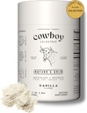 Cowboy Colostrum Powder - Bovine Colostrum Powder til kvinder og mænd - Første dag malkning hele Colostrum - Græs Fed Colostrum Supplement til Gut Sundhed, Immunitet, Hud og hår (Vanilla 40 Servering)