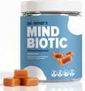 Dr. Nandi 's MindBiotic Brain & Digative Health Supplement - KSM- 66 Ashwagandha, Probiotika & Prebiotics - Understøtter hukommelse, fokus, energi & Gut- Brain Connection - 300MG - 60 Karamel kanel Chews