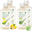 AloeCure Organic Aloe Vera Juice - 4 flaske prøve pack - Lemon & Natural Flavor, 4x500ml