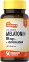 Sundance Melatonin 10mg with Ashwagandha | 50 Capsules | Extra Strength | Non-GMO & Gluten Free Supplement