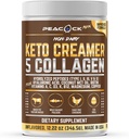 Collagen Keto Coffee Creamer Powder 12.2 oz - Hydrolyzed Collagen Peptider med kokos MCT Oil, B12, Magnesium, Unflavored Protein Powder, Sugar Free Coffee Creamer til smoothies & Baging