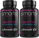 (2 Pack) Smarter Biotin 5000mcg i Avocado Oil, vitamin B7, non-GMO, 90 Mini Liquid Softels, No Soy