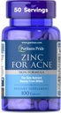 Puritan 's Pride Zink til Acne Skin Formel med vitaminer C, B-6, A, og E for mænd og kvinder, Kosttilskud til klar sund hud, immunsystem, Cell Division og vækst support, 100 tabletter