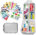 Pill Organizer med Medicine Labels 146 Labels Travel Daily Pill Container Mini Medication Organizer Storage Pill Organizer Travel Essentials Pill Case 7 Dag (Grå, 1 Packs- Large)