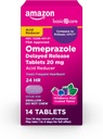 Basic Care Omeprazol Delayed Release Tablets 20 mg, Acid Reducer, Wildberry Mint Coated Tablet, 14 Greve