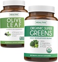 Olive Leaf Extract & Organic Super Greens (4-måned Supply) Pure Plant Power Bundle of Olive Leaf Extract (120 kapsler) Super Strength & Organic Super Greens (180 tabletter) Organic Superfood