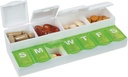 EZY DOSE Weekly (7-Day)Pill Case, Medicine Planner, Vitamin Organizer Box, Easily Organize Pills and Vitamins, Custome Lids for Labeling, Color May Vary, BPA Free
