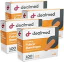 Dealmed Steril Fleksibel stof vedhæftede bandager - 1x3 tommer - 100 / Box - 4 bokse - Breathable First Aid Strip Pack - Soft Stretch Sown Patch for Medical, Emergency Kits & Clinic