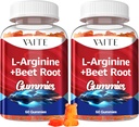 L Arginine 1000mg Supplement Beet Root Gummies - Double Strength, Energy Boost, Circulation Support and Stamina, Organic Chewable Beets Supplements for Men and Women, Vegan Gummy, Sugar-Free(2 Pack)