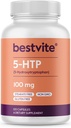 BESTVITE 5- HTP 100mg (120 kapsler) - Ingen Stearates - Ingen Flow Agents - Ikke GMO - Gluten Free