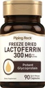 Piping Rock Lactoferrin Kosttilskud • 124; 300mg • 124; 90 Kapsler • 124; Fryse Tørret Potent Glycoprotein • 124; Ikke GMO, Gluten Free