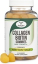 Collagen Gummies for Women Supports Aging (Max Strength - Forbedret med biotin, C-vitamin, zink, og E-vitamin (Longevity for kvinder og mænd) 60 Hår, hud, og negle Vitaminer (non-GMO) ved Double Wood