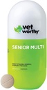 Vet Worthy Senior Multivitamin Chewable for Dogs - Antioxidants and Nutritional Support - Daily Support - Essential Vitamins, Minerals, & Enzymes- Liver Flavor Chewable for Dogs - 60 Tablets