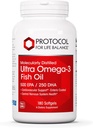 Protocol Ultra Omega- 3- 500mg EPA & 250mg DHA - Fish Oil for Brain Support, Heart & Nervesystemet Health * - EPA DHA Omega Supplement - Non- GMO & Halal - 180 Softgels
