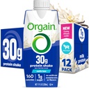 Orgain 30g High Protein Shake, Dairy Isolate Milk Protein, Vanilla Bean, 5g BCAA, 1g Sugar Per Serving, Meal Erstatning, Klar til at drikke, Keto Friendly, Gluten- Free 11 Fl Oz (Pack of 12)