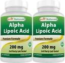 Bedste Naturals Alpha Lipoic Acid 200 Mg 120 Kapsler (120 Tæl (pakke med 2))