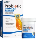LAC Probiotic Complex 50 Billion CFUs | Digestive Supplement | Active probiotics to Restore intestinal Bacterial Balance, IBS Support (30 Vegetarian Capsules)