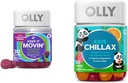OLLY Constibution Relief Gummies 30ct + Chillax Kids Rolige tykkere 50ct