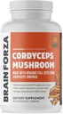 Brain Forza Organic Cordyceps Kapsler - Cordyceps Sinensis Mushroom Low- Oxygen Voksen i USA, Non- GMO, Vegan, Organic, 90 Kapsler