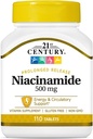 21. Century Niacinamid 500 mg tabletter Langvarig frigivelse - 110 ct, pakning med 2 stk.