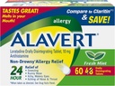 Alavert Allergi 24 timers Relief, Frisk Mint Flavor, Oralt disintegrerende Allergi tabletter, non- døsighed Antihistamin, Loratadine 10mg, 60 Greve