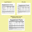 Børns immunforsvar Bundle - Liquid Vitamin C, Elderberry Gummies, og flydende zink til spædbørn, tandlæger, og børn