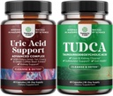 Bundle of Herbal Uric Acid Cleanse og Detox og avancerede TUDCA Lever Support - Essential Daily Kidney Cleanse og Uric Acid Support - for Gallablære Lever og Nyre Support