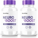 (2 Pack) Neuro Boost - Premium kapsler med en ren formel for fokus, alertness, og hverdagssharpness