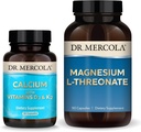Dr. Mercola Magnesium L- Threonate & Calcium med D3 & K2, 30 Servere, Kosttilskud, Knoglesundhed, Non- GMO