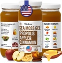 Biolore Wildcrafted Sea Moss Gel med Propolis - Apple & Cinnamon 16 oz - Flavored Sea Moss Gel med Essential Vitamin & Trace Minerals - Vegan Superfood - Made in USA, Gluten- Free, No Added Sugar