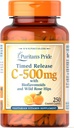 Puritan 's Pride Vitamin C 500 mg med Rose HIPS kapsler, 250 Greve