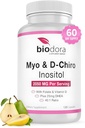 Myo& D-Chiro Inositol Supplement, with Folate and Vitamin D, 40 to 1 Ratio, Includes DHEA, Helps in Hormone Balance, Ovarian Function, 2050mg per Serving, 120 Capsules
