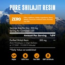 60.000 MG Shilajit Pure Organic Resin - 65% Fulvic Acid & 85 + Trace Minerals, 120 Servere - Awaken Energy Booster & Support Immun, Forbedre samlet sundhed & hjerne Booster - Sukker fri