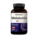 NatureBell Melatonin 20mg - 365 Lozenges - Daglig sovestøtte til voksne - Sengetid supplement til Nighttime Afslapning Support * - Opløser hurtigt