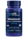 Life Extension Melatonin 6 Hour Timeed Release, 300 mcg, Extended-Release Formel til genert dvalestøtte, sunde cirkadiske rhythms, cellular Defense, Gluten- Free, Non- GMO, Vegetar, 100 tabletter