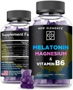 Nye elementer Melatonin Gummies 10mg med Magnesium Glycinate & Vitamin B6 B6 124; Sleep Support, Afslapning & Stress Relief