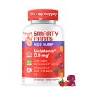 SmartyPants Kids Sleep Gummies Supplement med Melatonin 0, 5 mg: Kamille & vitamin D3, Sleep Aid, Jordbær Mango Flavor, 60 Greve