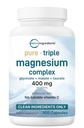Micro Ingredients Pure Magnesium Complex, 300 Capsules Yep 124; Triple Magnesium Glycinate, Malat, Taurat med vitamin C Yep 124; 100% Chelated Mep 124; Understøtter Muscles, Nerves, & Energy Yep 124; Kun aktive Ingredienser