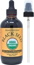 Prime Natural Organic Black Seed Oil 4oz - Cold Pressed Uraffineret High Thymoquinone 1,7% USDA Certified - Tyrkisk oprindelse Potent Nigella Sativa Liquid - Vegan Omega 3 6 9, Antioxidant