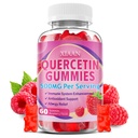 Quercetin Gummies 500 mg til børn og voksne, Organic Quercetin Kosttilskud med bromelain Zinkvitamin C og D3 Support Antioxidant & immunsystem Sundhed, Raspberry Flavor 60 Greve
