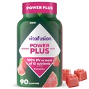 Vitafusion Power Plus Kvinder Multivitamin Gummies, 100% Daglig værdi eller mere af 10 næringsstoffer, Hjælper Support Nerve, Energi Metabolisme, Bone & immunforsvar, Jordbær & Vandmelon Flavor, 90 Greve